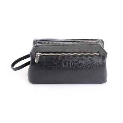 Monogrammed Leather Toiletry Bag - 2 Color Options