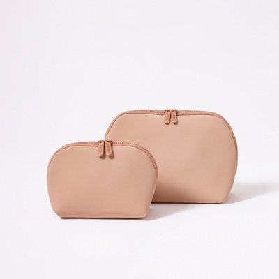 Makeup Pouch (Set of 2) - Tan