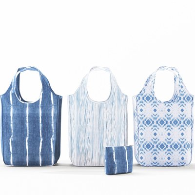 Reusable Tote Bags. Medium Pack (Set of 3) - Indigo