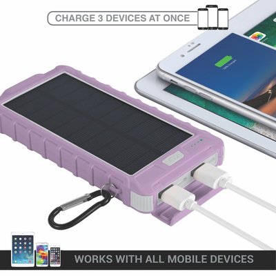 3 Port Solar Backup Battery - Lavender