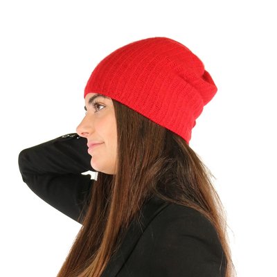 Slouchy Cashmere Hat - Red