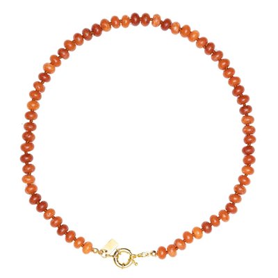 Stone Beaded Necklace - Orange