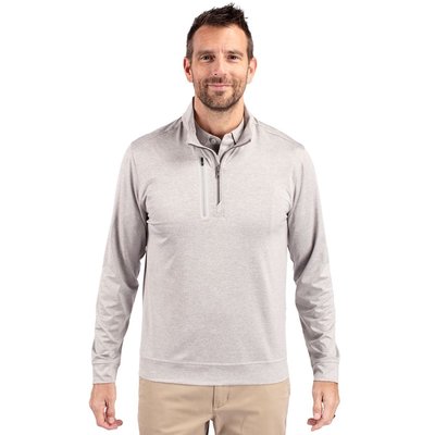 Stealth Heathered Quarter Zip Pullover - Polished Grey