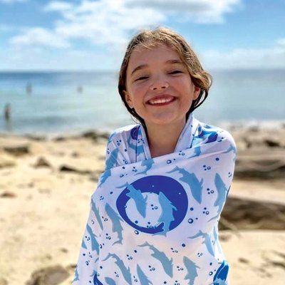 Upf 50 Towel - Shark Frenzie