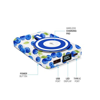 Wireless Charging Battery & Stand - Blueberries