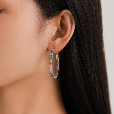 Opulent Glow Hoop Earrings - Multi-Colored