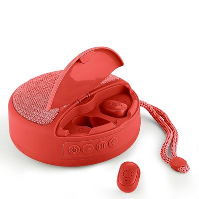 2 -1 Wireless Speaker & Earbuds- Red