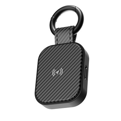 Leather Tag Tracker - Carbon Fiber