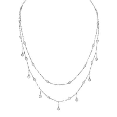 Double Layer Bezel Necklace - 2 Color Options