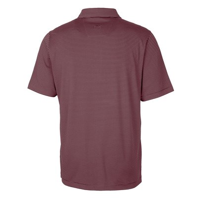 Forge Pencil Stripe Stretch Polo - Bordeaux