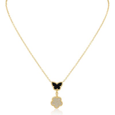 Pave Butterfly Clover Pendant - 2 Color Options