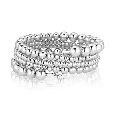 Beaded Wrap Bracelet - White Gold