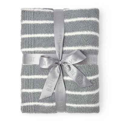 Horizontal Stripe Blanket - Moonbeam/Pearl