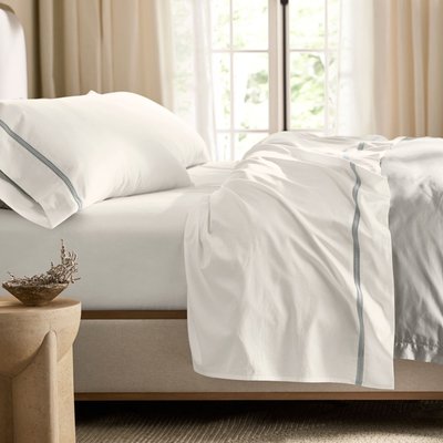 Signature Eyelet Sheet Set - White/Shore