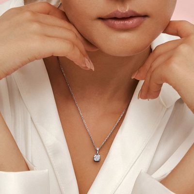 Solitaire Pendant (1ct) - Sterling Silver