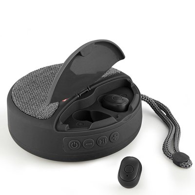 2 -1 Wireless Speaker & Earbuds - Black