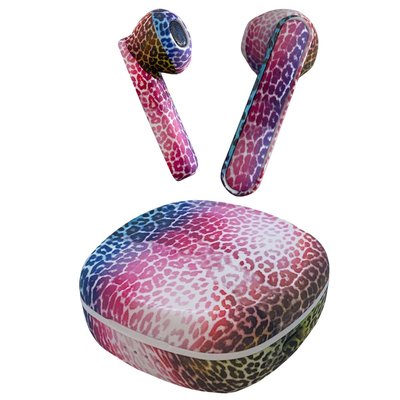 Wireless Earbuds & Charging Case - Rainbow Leopard