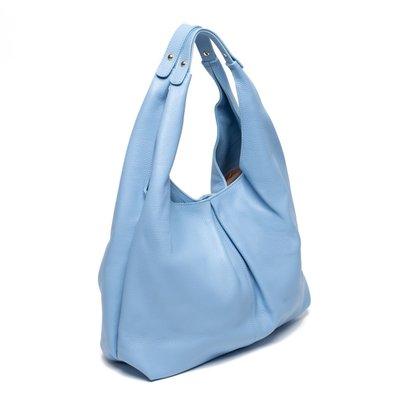 NADIA Leather Handbag - Sky Blue