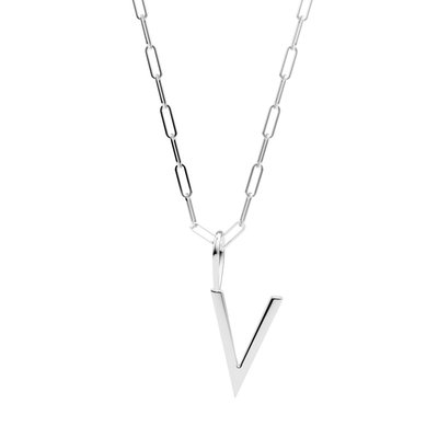 Modern Necklace - Initial - Silver