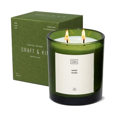 12 oz Double Wick Candle - Santal Woods