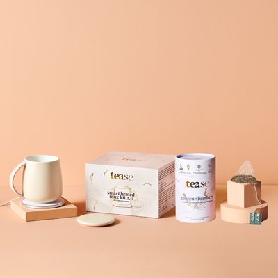 Smart Heated Mug & Charger Bundle - Oat + Golden Slumbers Tea