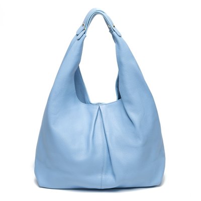 NADIA Leather Handbag - Sky Blue