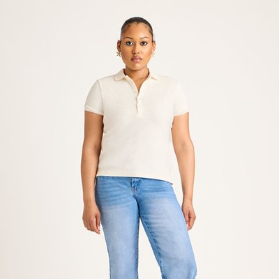 Women's Terry Polo - White