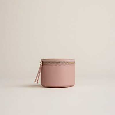 Globetrotter Round Jewelry Case - Rose Pink