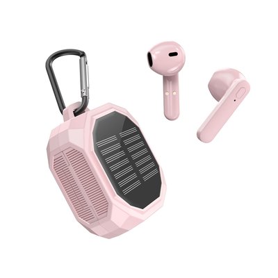 Solar Wireless Earbuds - Pink