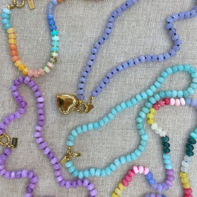 Stone Beaded Necklace - Pastel