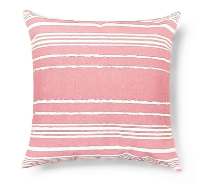 Square Pillow Cover - Pink Stripe
