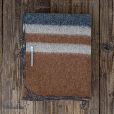 Field Blanket - Charcoal/Cognac/Taupe