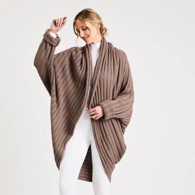 Cashmere Wrap Cardigan - Truffle