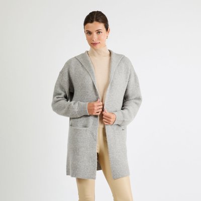 Cashmere Hooded Cardigan - Silver Gray