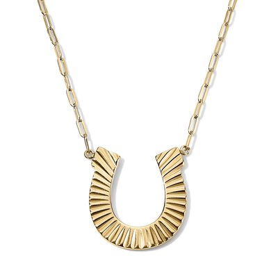 Fluted 18” Horseshoe Necklace