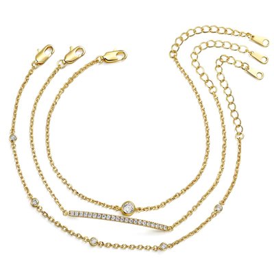 Simulated Diamond Station Bracelet Set
