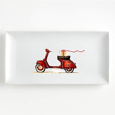 Rectangle Porcelain Tray - Scooter