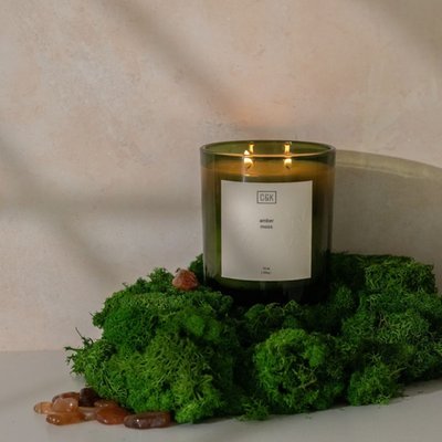 12 oz Double Wick Candle - Amber Moss