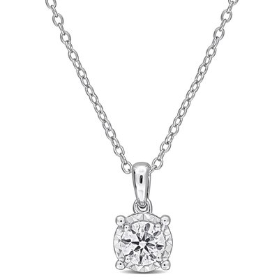Solitaire Pendant (1/2ct) - Sterling Silver