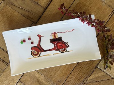 Rectangle Porcelain Tray - Scooter
