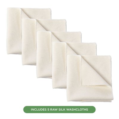 Raw Silk Face Washcloths (5 Pack)