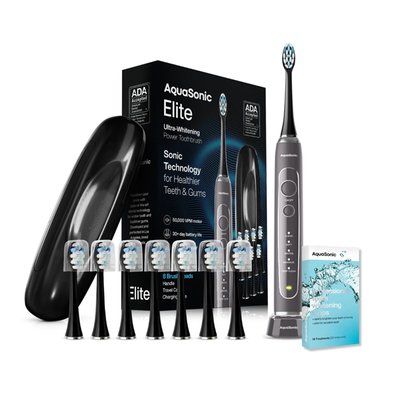 Electric Toothbrush & Whitening Strips Bundle - Charcoal