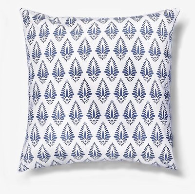 Square Pillow Cover - Indigo Blue Ethnic