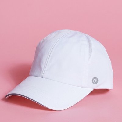 Mia Reflective Sandwich Brim Active Ponytail Cap - White