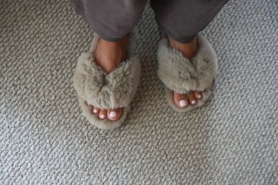 Faux Fur Slipper - Beige