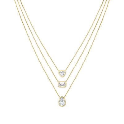 Triple Layered Necklace - Yellow Gold