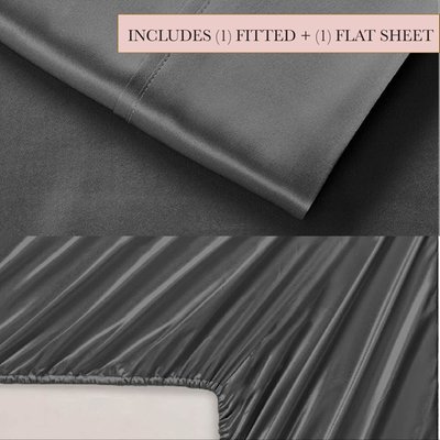 Satin Sheet Set (2-Piece) - Gunmetal