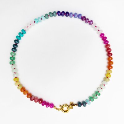 Stone Beaded Necklace - Rainbow