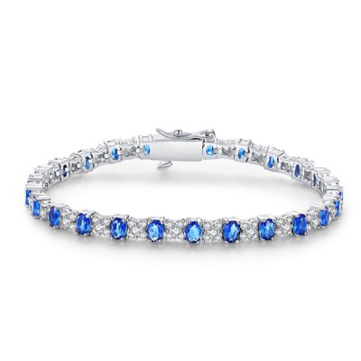 CZ Tennis Bracelet Oval Cluster