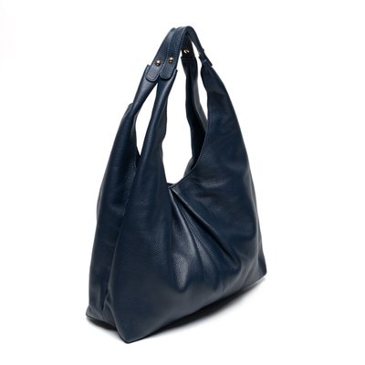 NADIA Leather Handbag - Navy